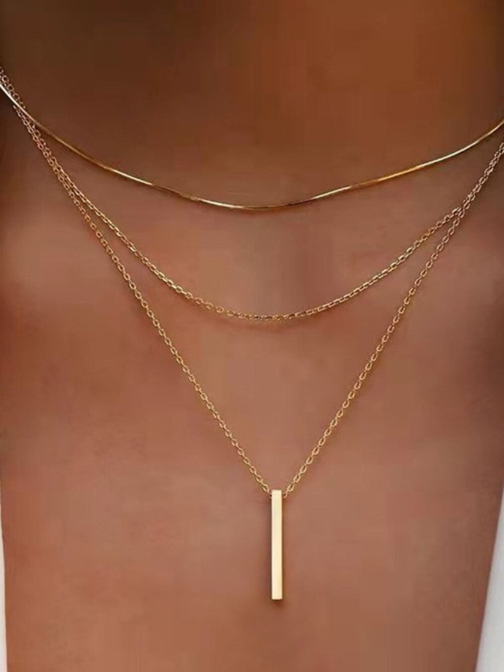 ✨"Vertical Bar" Layered Chain Necklace✨